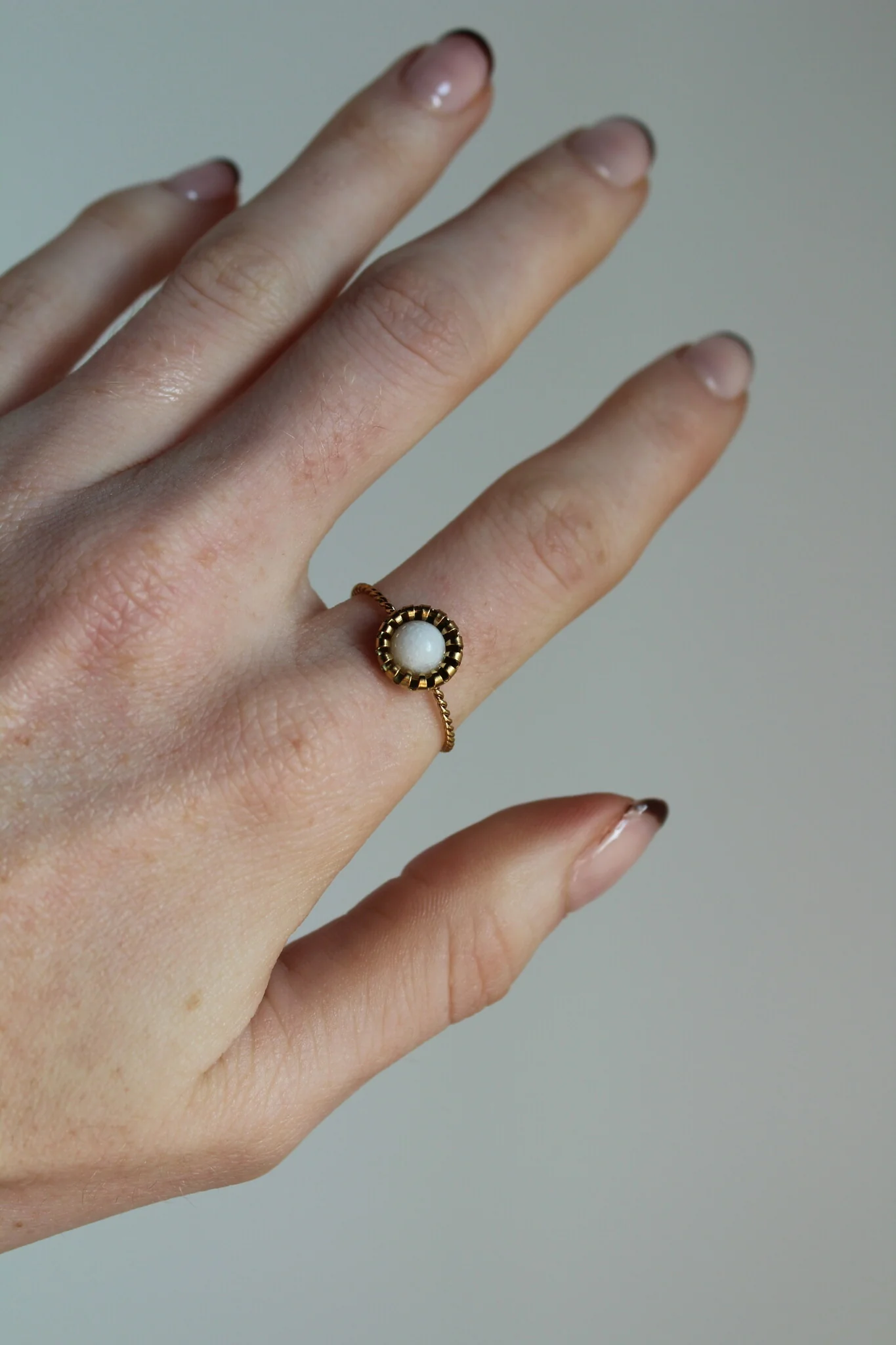 Tara - Ring - Natural Stone - Stainless Steel - Adjustable - Image 11