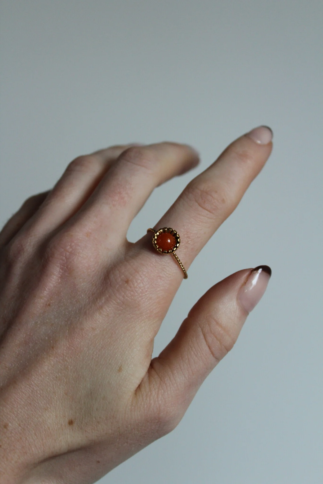 Tara - Ring - Natural Stone - Stainless Steel - Adjustable - Image 6
