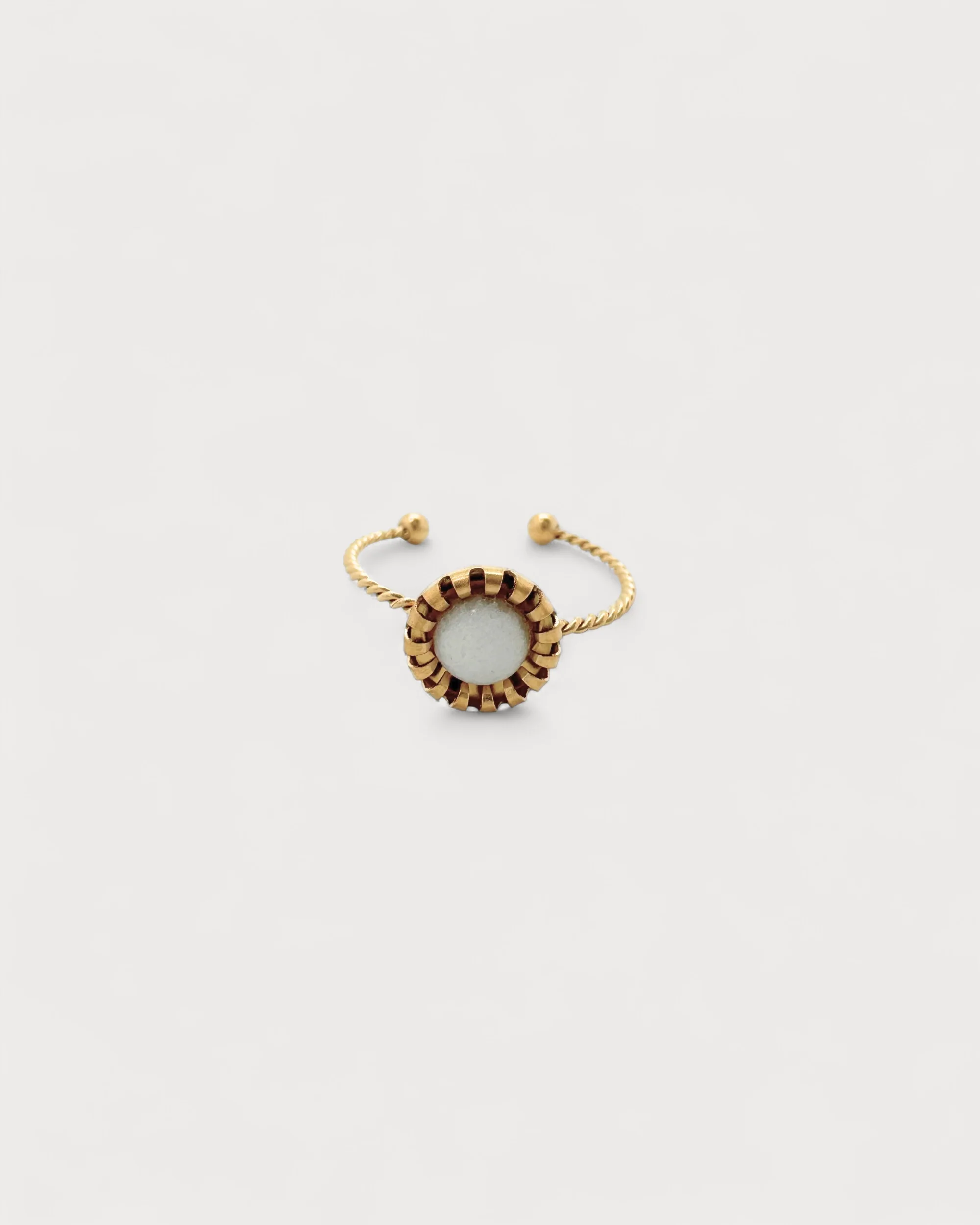 Tara - Ring - Natural Stone - Stainless Steel - Adjustable - Image 9