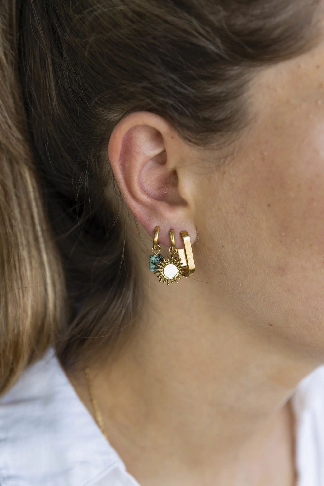 Thick Square - Earrings - Stainless Steel - Image 9