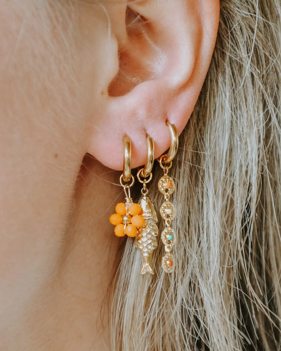 Tiny Flower - Earrings - Stainless Steel - Image 4