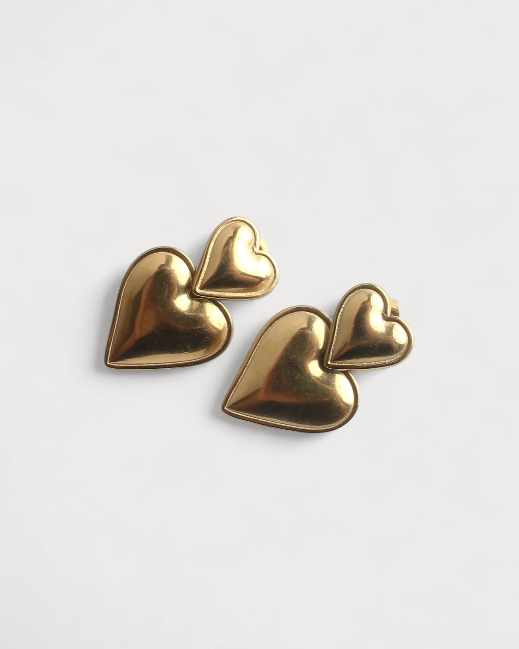 Two Hearts - Earrings - Stainless Steel