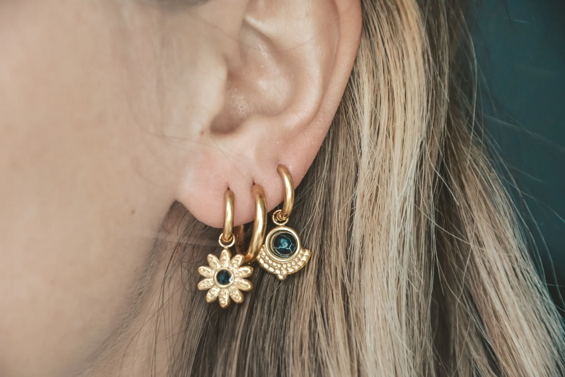 Valerie - Earrings - Natural Stone - Stainless Steel - Image 2