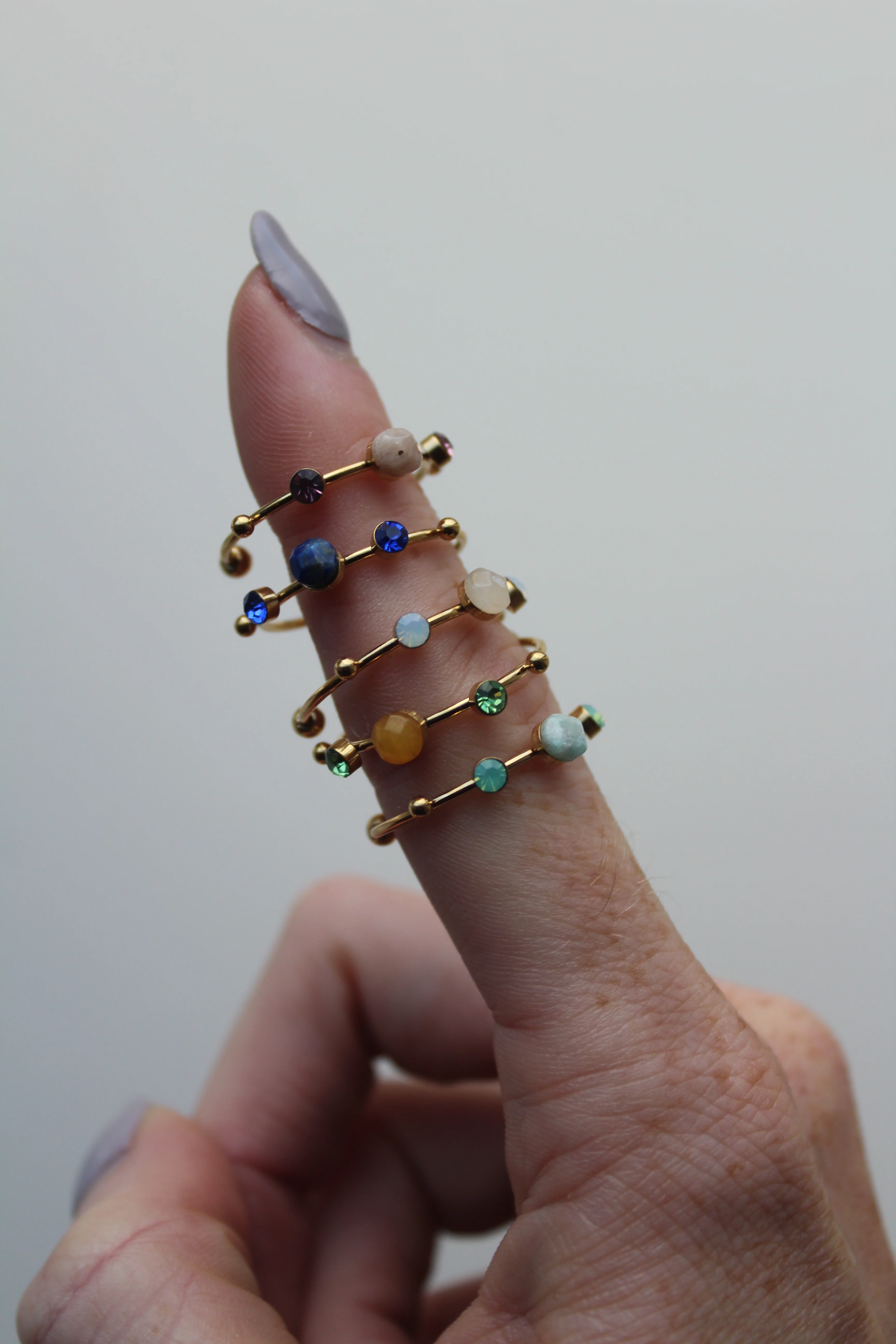 Victoria - Ring – Stainless Steel – Natural Stone – Adjustable - Image 4