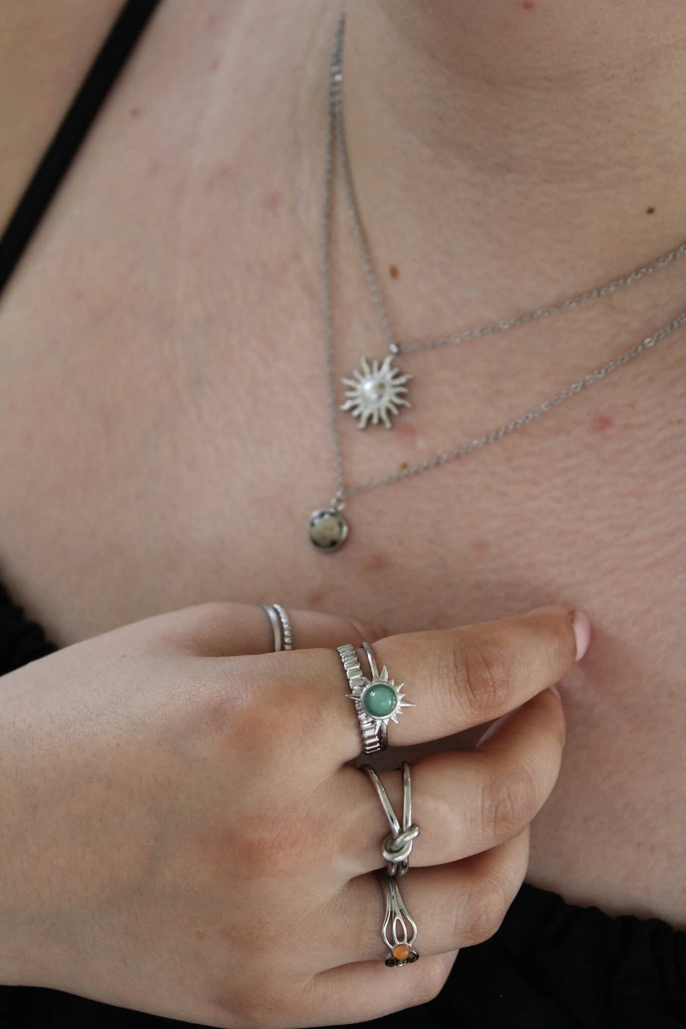 Vivien - Necklace - Natural Stone - Stainless Steel - Image 4