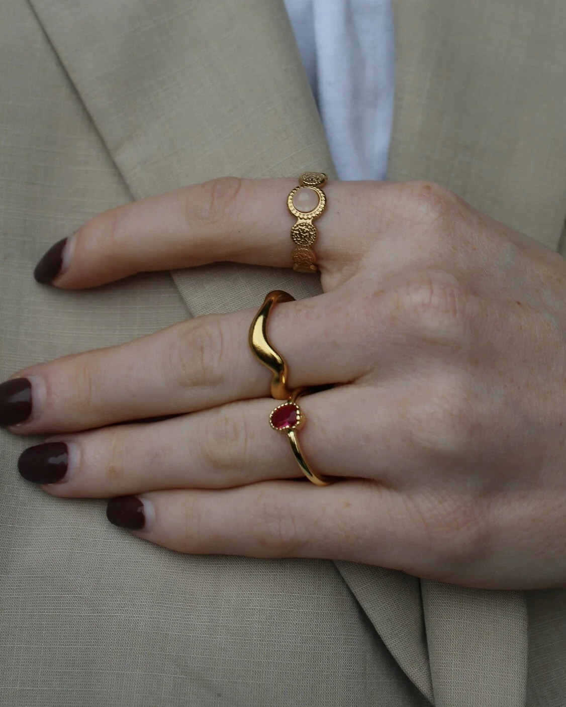 Waves - Ring - Stainless Steel - Adjustable - Image 5