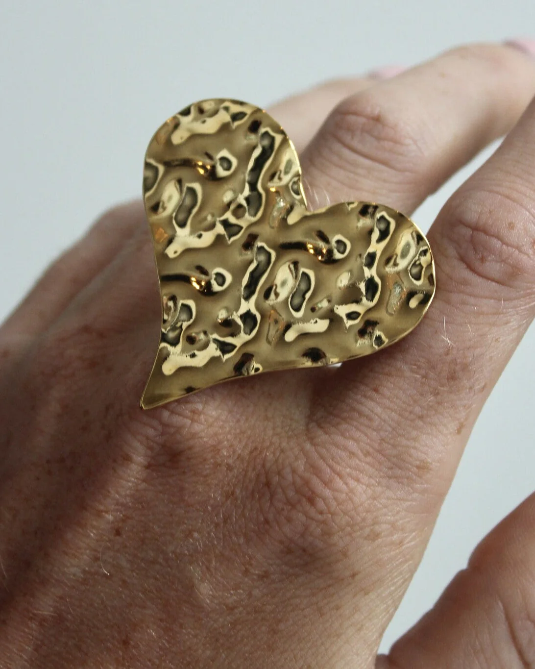 Wavy Heart - Ring - Stainless Steel - Adjustable - Image 2